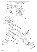 MOTOR AND ICE CONTAINER Diagram and Parts List for KSRE27FHBT02  KitchenAid Refrigerator