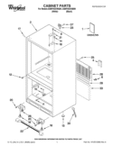 CABINET PARTS Diagram and Parts List for GB9FHDXWQ05  Whirlpool Refrigerator