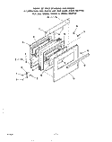 OVEN DOOR Diagram and Parts List for 1653W0A  Roper Range