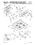 COOKTOP AND CONTROL Diagram and Parts List for RF366PXYB2  Whirlpool Range