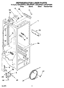 REFRIGERATOR LINER PARTS Diagram and Parts List for KSRL25FRBL01  KitchenAid Refrigerator