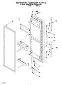 REFRIGERATOR DOOR PARTS Diagram and Parts List for GD5PHAXLQ01  Whirlpool Refrigerator