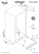 CABINET, LITERATURE Diagram and Parts List for EV250FXKQ00  Whirlpool Freezer