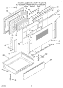 DOOR AND DRAWER Diagram and Parts List for KGRT507BWH2  KitchenAid Range