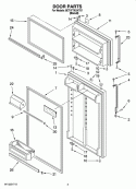 DOOR PARTS Diagram and Parts List for 8ET1FTKXKT07  Whirlpool Refrigerator