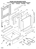 DOOR AND DRAWER PARTS Diagram and Parts List for KERA807PBB00  KitchenAid Range