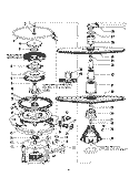 MOTOR, HEATER, SPRAY ARM Diagram and Parts List for 8585L00  Roper Dishwasher