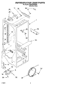 REFRIGERATOR LINER PARTS Diagram and Parts List for KSRG25FKSS05  KitchenAid Refrigerator