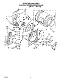 BULKHEAD Diagram and Parts List for LGR4436AW0  Whirlpool Dryer