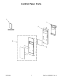 Control Panel Parts Diagram and Parts List for WMH75520AS0  Whirlpool Microwave
