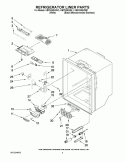 REFRIGERATOR LINER PARTS Diagram and Parts List for KBFS25EVMS1  KitchenAid Refrigerator