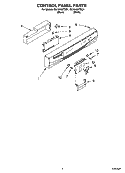 CONTROL PANEL PARTS Diagram and Parts List for DU1245XTSB1  Whirlpool Dishwasher