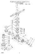 PUMP AND SPRAY ARM Diagram and Parts List for TUD5700EQ2  Estate Dishwasher