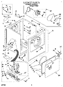 CABINET Diagram and Parts List for LGR4634BQ1  Whirlpool Dryer