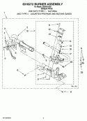 8318272 BURNER ASSEMBLY Diagram and Parts List for CGDX631VQ1  Crosley Dryer
