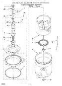 AGITATOR, BASKET AND TUB Diagram and Parts List for 3LSR5233BN1  Whirlpool Washer