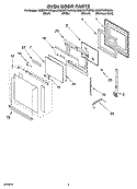 OVEN DOOR PARTS Diagram and Parts List for KEBC107KBL04  KitchenAid Wall Oven