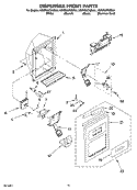 DISPENSER FRONT PARTS Diagram and Parts List for KSRP22FNBL01  KitchenAid Refrigerator