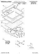 COOKTOP, LITERATURE Diagram and Parts List for KERC500HWH2  KitchenAid Range