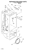 REFRIGERATOR LINER Diagram and Parts List for 4YED2FHQKT00  Whirlpool Refrigerator