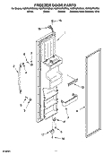 FREEZER DOOR PARTS Diagram and Parts List for KSRP25FNBT00  KitchenAid Refrigerator