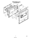 OVEN DOOR Diagram and Parts List for RM278PXL0  Whirlpool Microwave Oven Combo