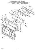CONTROL PANEL PARTS Diagram and Parts List for GR448LXPS3  Whirlpool Range