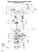 CASE, GEARING AND PLANETARY UNIT Diagram and Parts List for KSM75WH1  KitchenAid Mixer