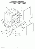 TUB AND FRAME PARTS Diagram and Parts List for KUDC20CVBL0  KitchenAid Dishwasher