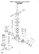 PUMP AND SPRAY ARM Diagram and Parts List for TUD3000Y5  Whirlpool Dishwasher