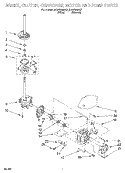 BRAKE, CLUTCH, GEARCASE, MOTOR AND PUMP Diagram and Parts List for KAWS800GQ1  KitchenAid Washer