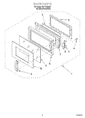 DOOR Diagram and Parts List for GH7155XHS1  Whirlpool Microwave