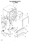 TUB ASSEMBLY PARTS Diagram and Parts List for DU920PWKS0  Whirlpool Dishwasher