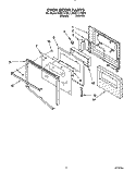 OVEN DOOR Diagram and Parts List for KEBI171YWH1  KitchenAid Wall Oven