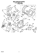 BULKHEAD PARTS, OPTIONAL PARTS (NOT INCLUDED) Diagram and Parts List for RED4100SQ0  Roper Dryer
