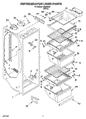 REFRIGERATOR LINER PARTS Diagram and Parts List for IKS203300  Inglis Refrigerator