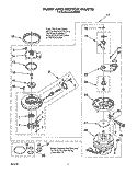 PUMP AND MOTOR Diagram and Parts List for DU8500XX2  Whirlpool Dishwasher