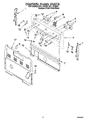 CONTROL PANEL PARTS Diagram and Parts List for RF111PXSQ1  Whirlpool Range