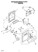 DISPENSER FRONT PARTS Diagram and Parts List for 6GD5SHGXSS00  Whirlpool Refrigerator