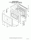 DOOR PARTS Diagram and Parts List for WFE381LVB0  Whirlpool Range