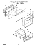 OVEN DOOR AND DRAWER Diagram and Parts List for SF365BEYW1  Whirlpool Range