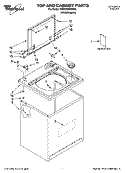 TOP AND CABINET PARTS Diagram and Parts List for 7MWC87660SM0  Whirlpool Washer
