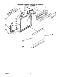 FRAME AND CONSOLE Diagram and Parts List for TUD3000W2  Whirlpool Dishwasher