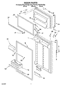 DOOR Diagram and Parts List for ET8LFKXKB00  Whirlpool Refrigerator