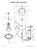 BASKET AND TUB PARTS Diagram and Parts List for 7MWTW1500AQ0  Whirlpool Washer