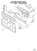CONTROL PANEL PARTS Diagram and Parts List for KERI201PBL1  KitchenAid Range