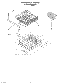 DISHRACK Diagram and Parts List for DU810SWKQ0  Whirlpool Dishwasher