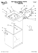 TOP AND CABINET, LITERATURE Diagram and Parts List for LSQ9110KQ0  Whirlpool Washer