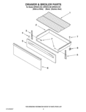 DRAWER & BROILER PARTS Diagram and Parts List for WFE381LVQ1  Whirlpool Range