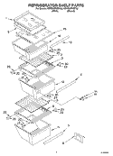REFRIGERATOR SHELF Diagram and Parts List for KSRD25FKBT02  KitchenAid Refrigerator
